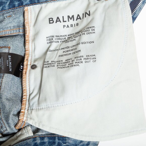 Balmain Blue Ripped Cotton Denim Jean Shorts - Mens Size 31 - NWT - Picture 10 of 14